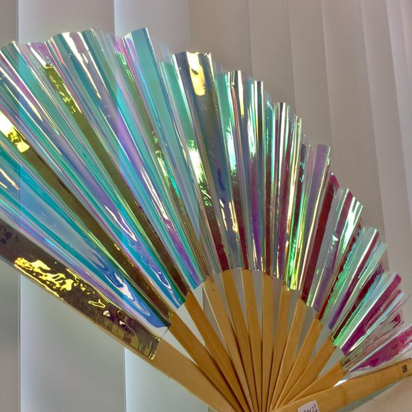 PRE-LOVED LASR - Liquid Shockwave Iridescent Fluid Rave Fan- MISC021 - Picture 2 of 6